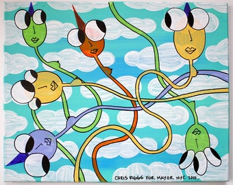 CARTOON characters original comic painting urban graffiti | Etsy