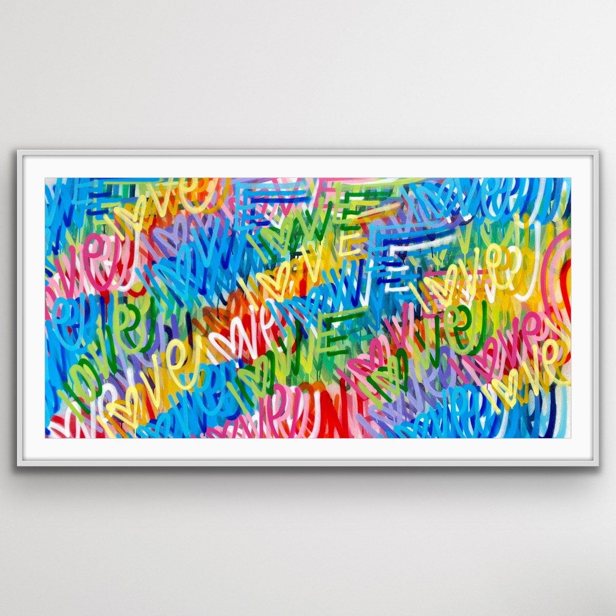 Word Artgeometric Wall Art Love Art Poster Word Artwork 