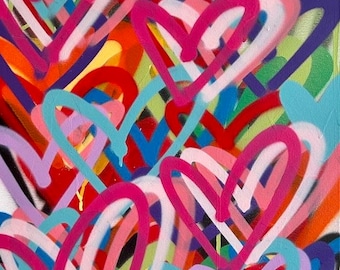 16 x 20 inches Love street art graffiti contemporary free shipping modern art pop art spray paint design original style painting art