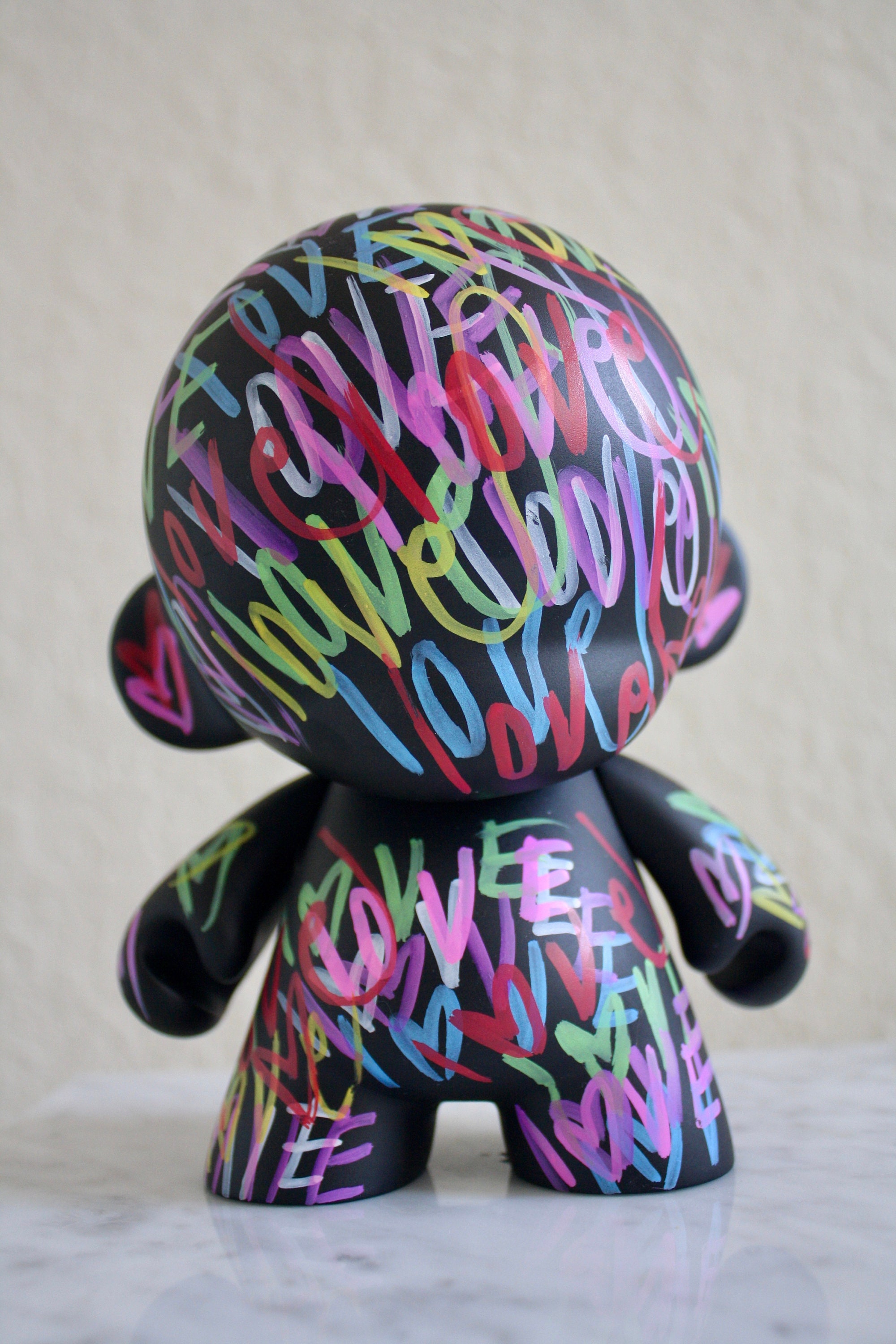 KIDROBOT Love 7 inches X 5 kid robot mega munny sculpture painting