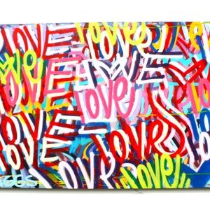 Valentines day street art graffiti abstract love modern art canvas contemporary pop art