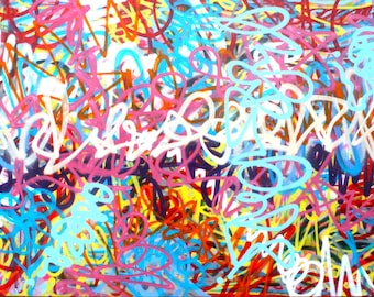 FREE SHIPPING original abstract street art expressionism fine art urban pop art modern contemporary canvas spray paint acrylic painting