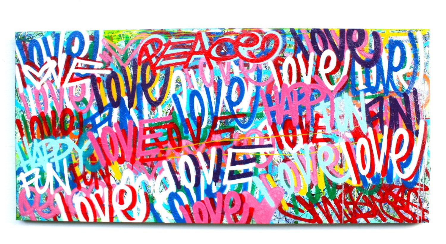 FREE Shipping love original painting word art modern Etsy France