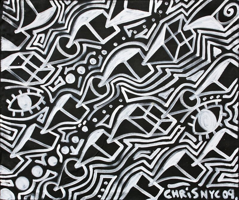 ORIGINAL Chris Riggs for Mayor Black and White Abstract Fine Art Urban ...
