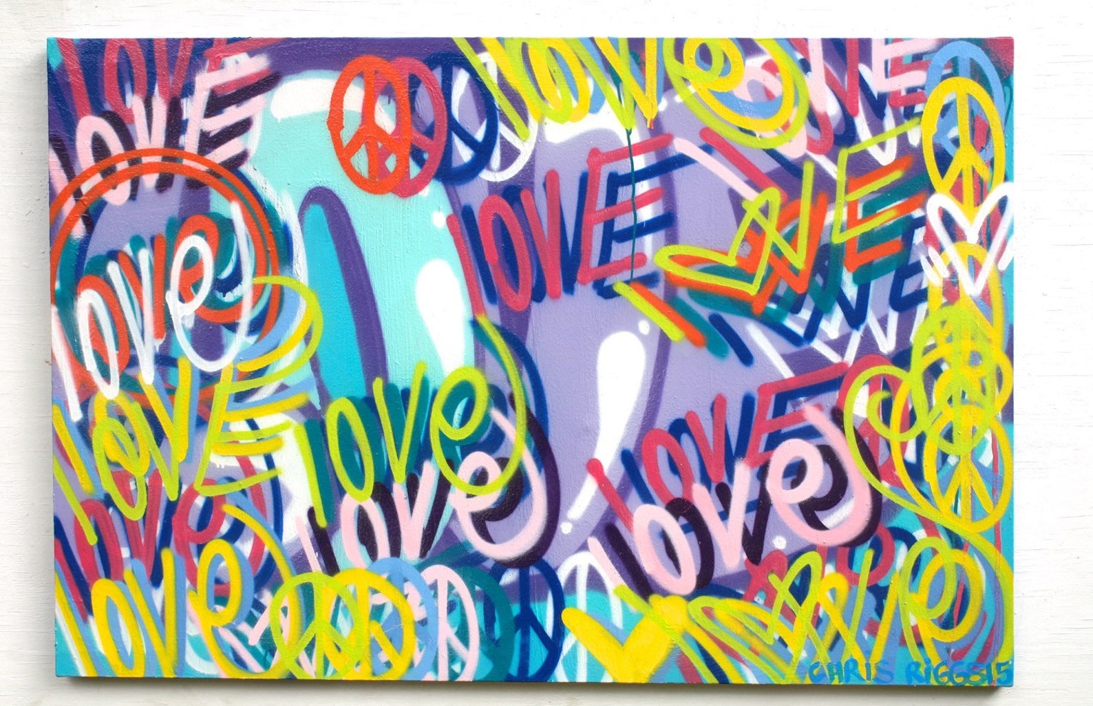 FREE SHIPPING Original Love Street Art Pop Art Modern Contemporary Urban Fine Art Colorful Nyc