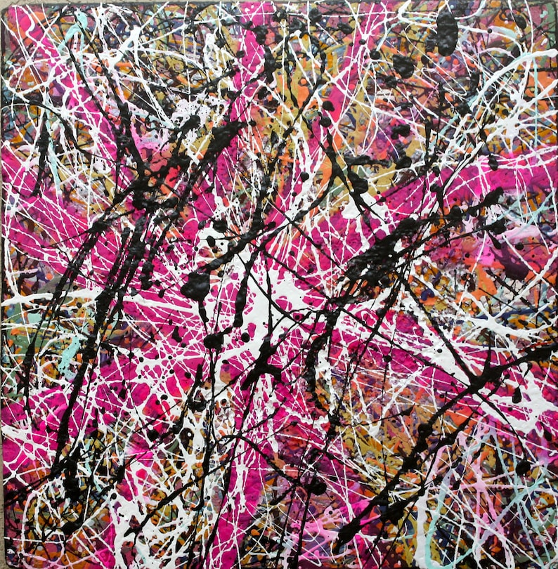 ORIGINAL abstract Jackson Pollock style medium contemporary street art urban pop art drip painting by Chris Riggs image 1