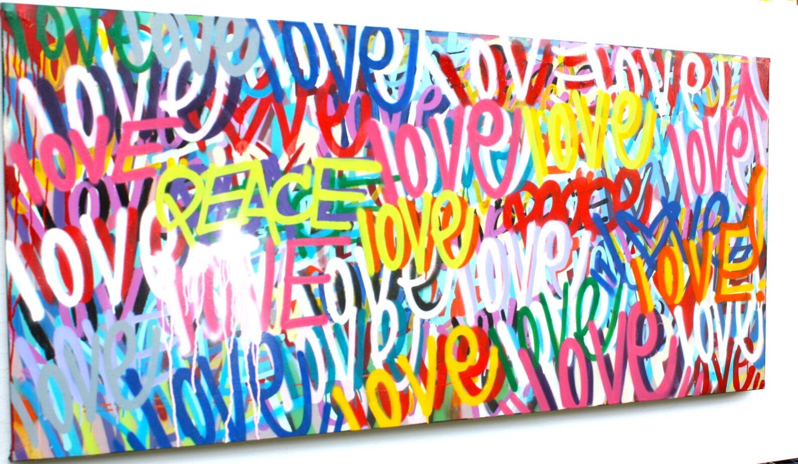 FREE Shipping Love Original Painting Word Art Modern Etsy