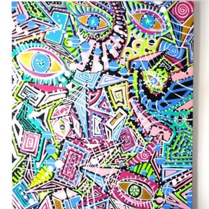 Original Abstract 60" x 48" contemporary unframed modern large acrylic on canvas painting 2017 by Chris Riggs free shipping