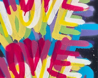 16 x 20 inches Love street art graffiti contemporary free shipping modern art pop art spray paint design original style painting art