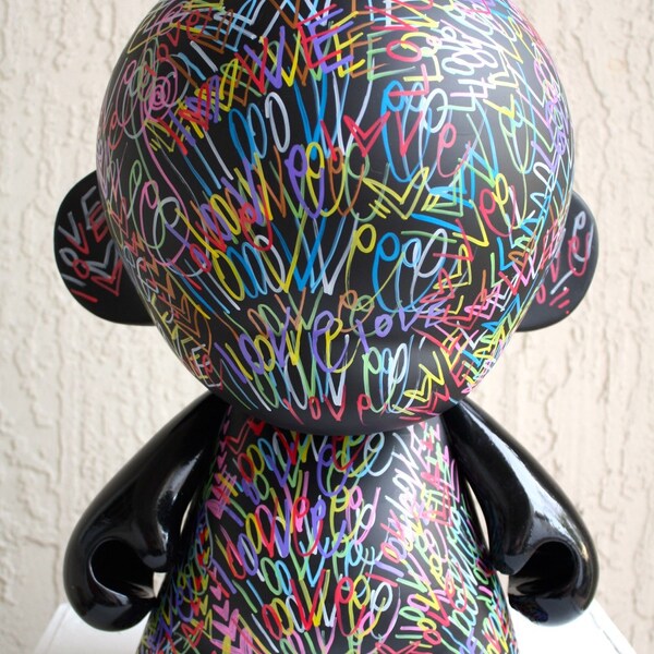 Chris Riggs kidrobot mega munny dunny kid robot vinyl toy modern 18" nyc contemporary modern graffiti pop art love world peace hearts street