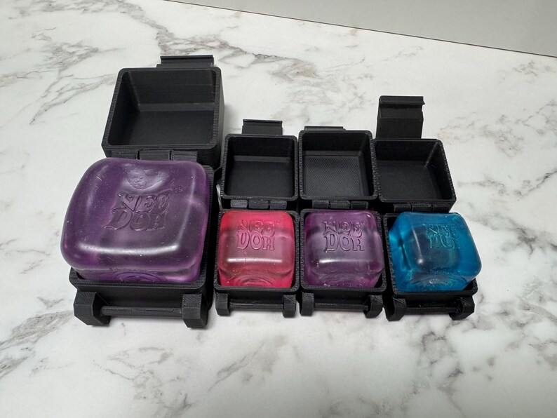 Needoh Keychain Needoh Nice Cube Keychain Case Holder, Squishy Fidget Travel Case Clip ...