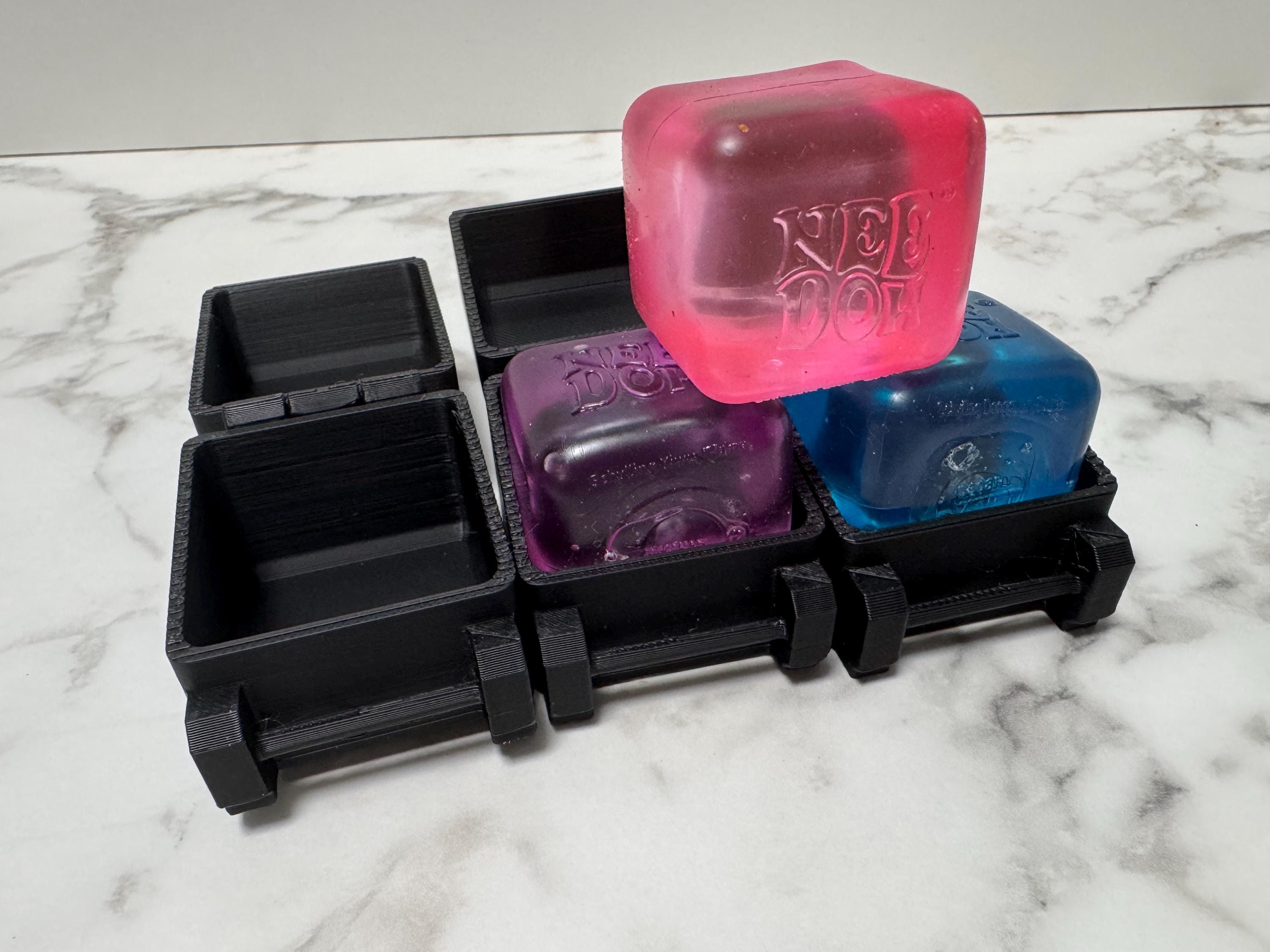 Needoh Keychain Needoh Nice Cube Keychain Case Holder, Squishy Fidget Travel Case Clip ...