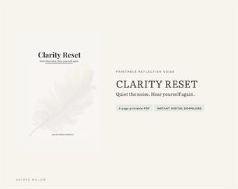 Clarity Reset Printable Reflection Guide | Decision and Priority Journal Prompts | 6-Page Digital PDF