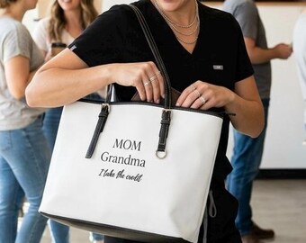 Mama Oma nehme ich den Kredit Umhängetasche aus PU-Leder | Personalisierte Tasche | Geschenke für Mama