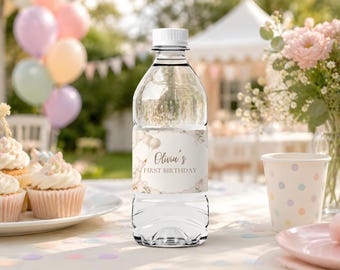 Eén grappig gans-etiket voor een waterfles, decoratie voor een eerste verjaardagsfeestje, grappig gans-etiket voor een verjaardagsdrankje, printbaar en bewerkbaar Canva-sjabloon