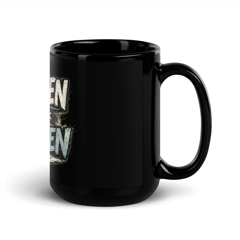 Black Glossy Mug Gift for Her | Faith based Chosen not Frozen
