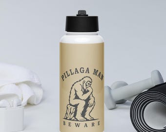 Australian Pillaga Man Yowie Stainless steel water bottle with a straw lid | Gift for Him