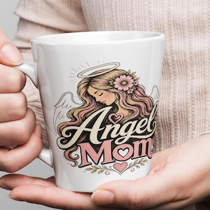 Latte mug Angel Mom design