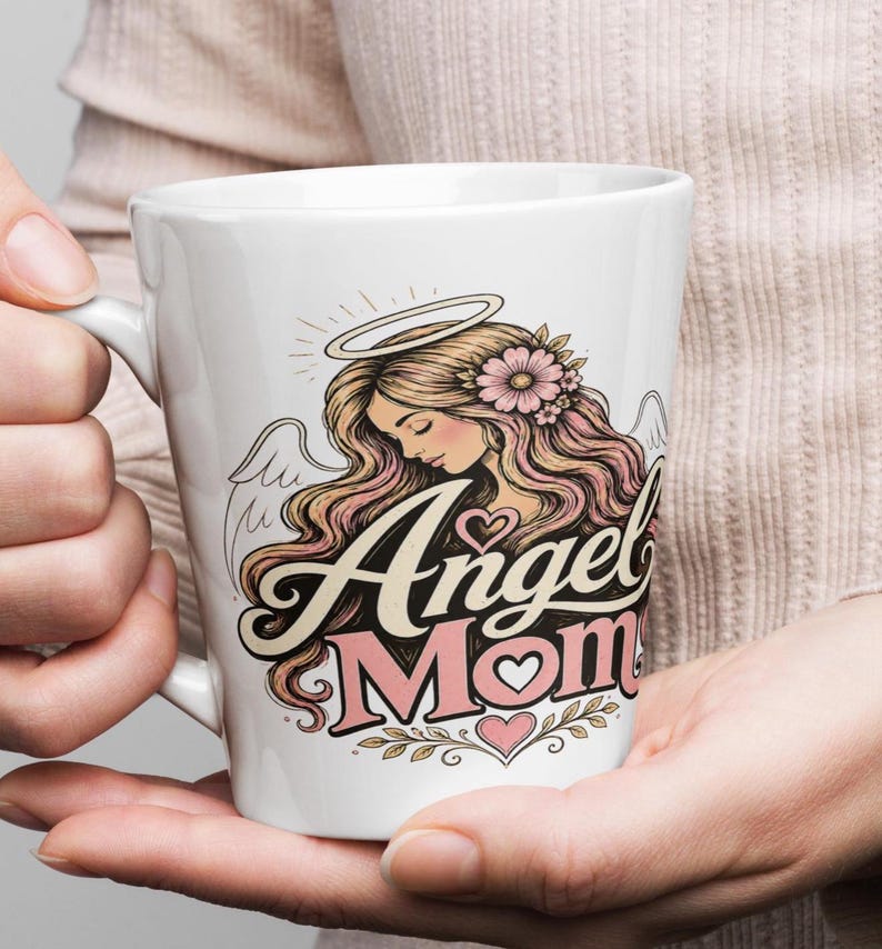 Latte mug Angel Mom design