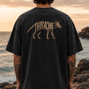 Thylacine Unisex oversized t-shirt | Museum Edition | Tasmanian Tiger Lovers Gift | Back Printed