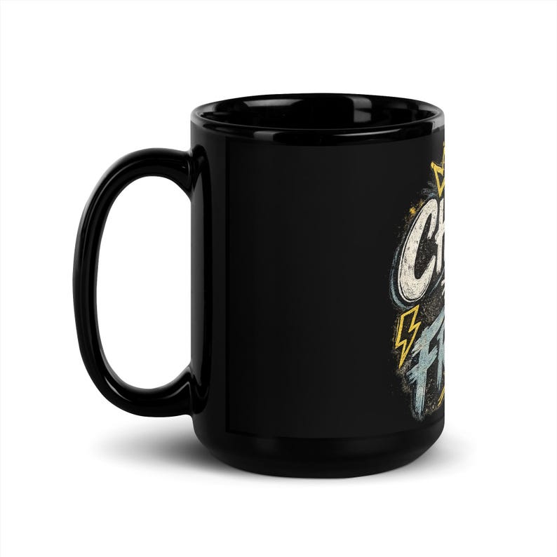 Black Glossy Mug Gift for Her | Faith based Chosen not Frozen