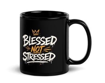 Christlicher Glaube Kaffeebecher | Geschenk für Sie | Gesegnet, nicht gestresst
