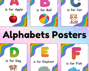 Alphabets| Rainbow ABC Poster Pack for Preschool Kindergarten Classroom Decor and Letter Formation