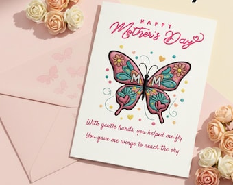 Mother’s Day Printable Card Bundle Floral Embroidery Foldable PDF