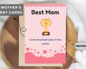 Mother’s Day Printable Card for Mom,  Mini Love Notes PDF Download, floral greeting