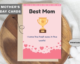 Mother’s Day Printable Card for Mom,  Mini Love Notes PDF Download, floral greeting