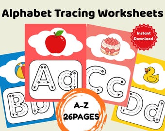 Preschool Curriculum Printable, Toddler Busy Book Alphabet Learning Pack, Homeschool ABC Activities PDF