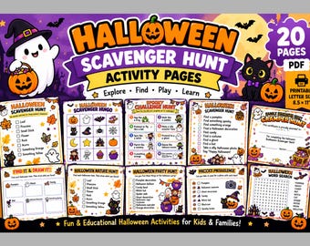 Halloween Scavenger Hunt for Kids, Printable Party Game, Classroom Activity, Fun Trick or Treat Search PDF