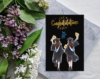 Friend Graduation Card: Sister Congrats, Funny Congratulations (Digital Download)