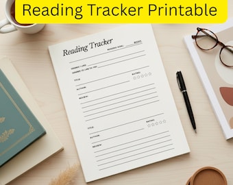 Printable Book Tracker Reading Log Journal Bullet Planner Simple A4 US Letter