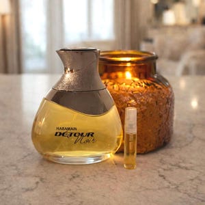 Muestra de Al Haramain Detour Noir / 2 ml / Decantación de fragancia árabe de Oriente Medio
