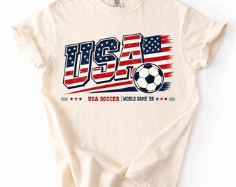 American Soccer Fan Gift, USA Soccer Shirt, World Game 2026 Tee, Patriotic Football Fan Gift T-Shirt, USA Graphic Tee, Game Day Outfit
