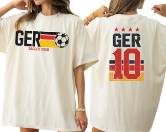 Retro Germany Soccer Shirt 2026 Match Tee, Front Back Print Number Fan Shirt, Retro Fan Tee 2026, Vintage Football T-Shirt, Soccer Gift