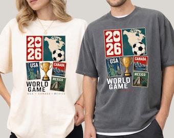 Vintage 2026 Soccer Shirt, Soccer World Tournament Tee, International Game Day Tees, Usa Canada Mexico Football Shirt, Football Fan Gift