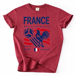 Comfort Colors France Soccer Tee, France Match Day Outfit, French Football Fan Shirt, World Game 2026 France Graphic Tee, France T-Shirt image 4