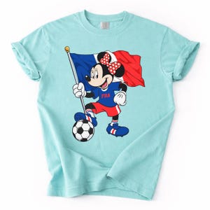 Disney Soccer Shirt, Mickey And Friends Football Tee, Retro National Team Jersey, Brazil Belgium USA France Mexico Canada, Sports Fan Gift image 3