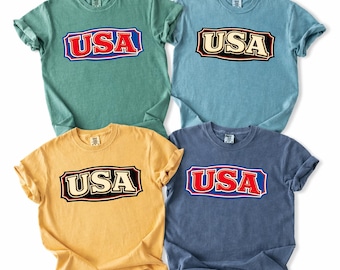 Unisex Vintage USA Tee, Patriotic July 4th Red, White and Blue, Perfect 250th USA Birthday Gift, USA Soccer T-Shirt, World Game Soccer Tee
