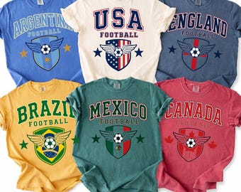Custom Country Football Fan Shirt 2026, Personalized Country Football Tee, International Tournament Shirt, USA Canada Mexico Soccer Fan Gift