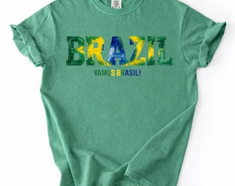 Unisex Retro Brazil Soccer Shirt, World Game 2026 Shirt, Vamos Brasil T-Shirt, Football Fan Tee, International Soccer Tournament Fan Gift