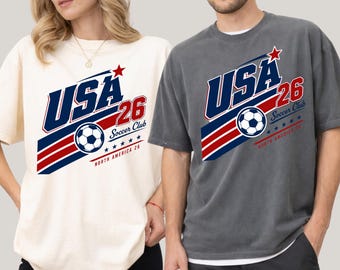 USA Soccer Shirt, American Soccer Fan Gift, World Game 2026 Tee, Patriotic Football Fan T-Shirt, USA Graphic Tee, Match Day Outfit Gift