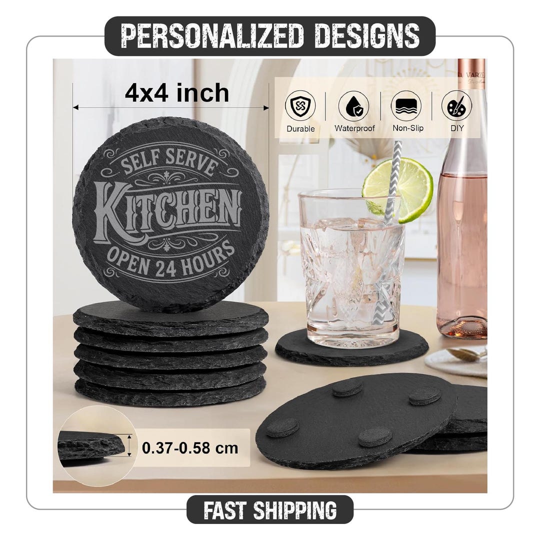 Custom Kitchen Design Coaster Personalized Coaster Gift Coaster Set ...