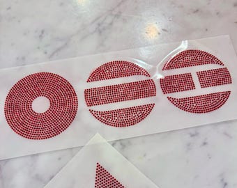 BTS Arirang Red Rhinestone Logo Patch | Iron-On K-Pop Concert Outfit Applique