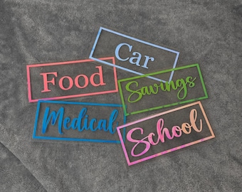 Personalized Holographic Cash Envelopes | Budget Binder System (Custom Categories)