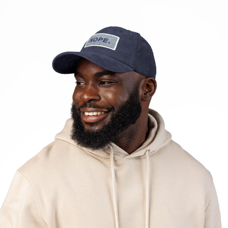 NOPE patch corduroy cap | embroidered vintage cord cap image 8