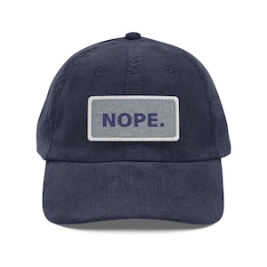 NOPE patch corduroy cap | embroidered vintage cord cap image 1