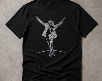 Michael Jackson T-Shirt, Sparkly King of Pop Dance Graphic Tee